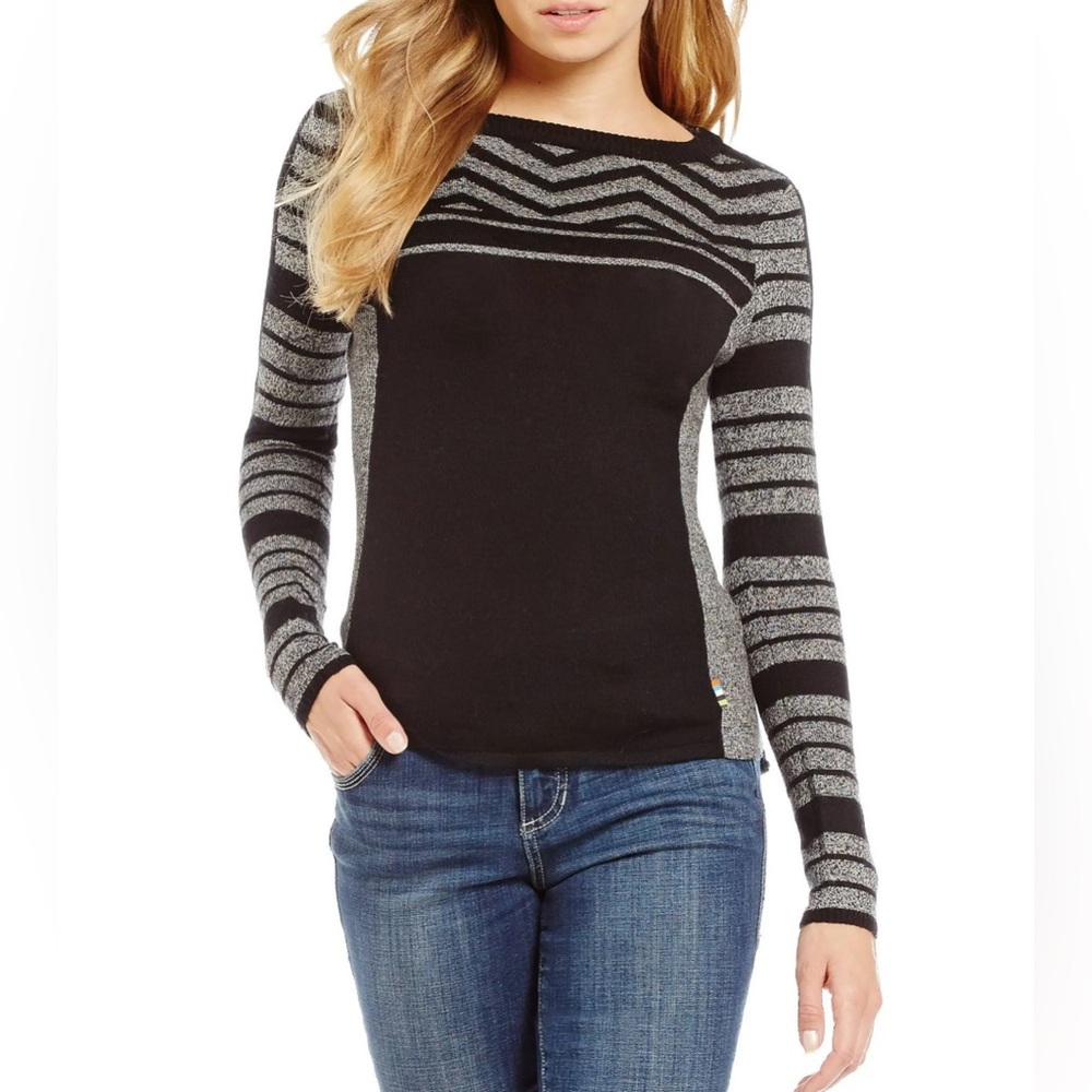 Smartwool Women’s Dacono Ski Sweater Black Geometric